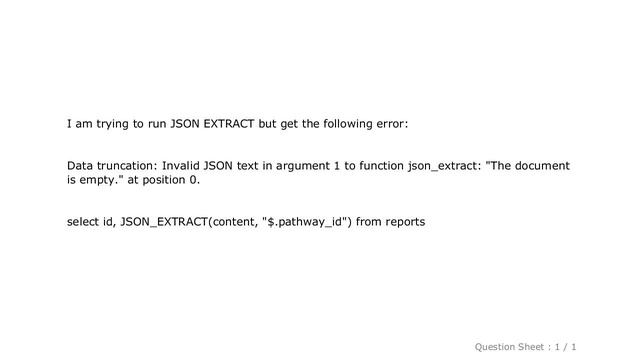 MySQL : JSON_EXTRACT not working when not all rows contain JSON смотреть онлайн