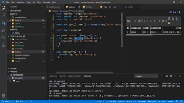 Rest application with Node JS Express & Sequelize & SQLite смотреть онлайн