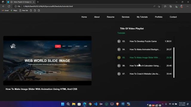 Responsive personal portfolio website design || HTML,CSS,JS || UI UX смотреть онлайн
