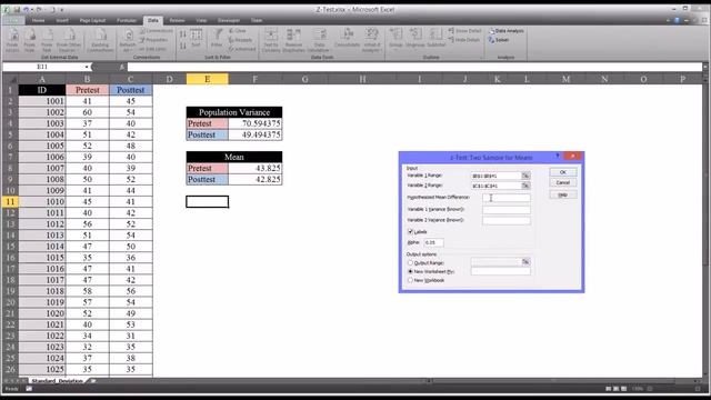 The "z Test: Two Sample for Means" Analysis in Excel смотреть онлайн