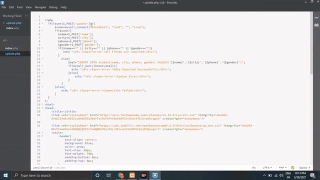 Update and Delete Database data Using PHP and MySQL, CRUD Operation In PHP And MySQL in Hindi смотреть онлайн