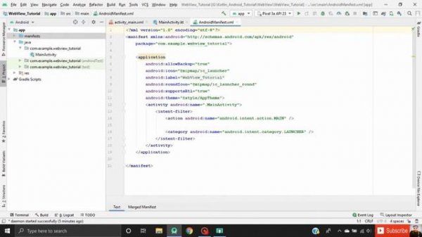 WebView in kotlin in android studio tutorial