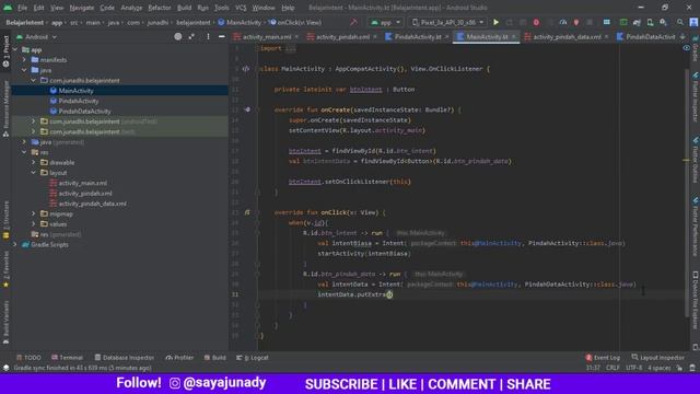 Belajar Intent Kotlin dengan Mengirim Data - Pemula смотреть онлайн