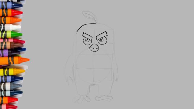 Red - Angry Bird Drawing & Colouring for Kids! How to Draw Red - Angry Bird смотреть онлайн