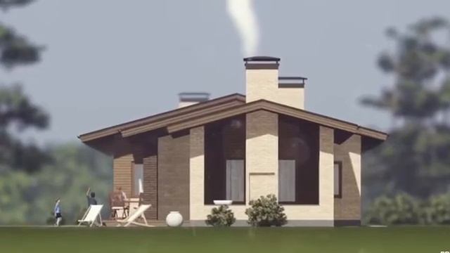 Проект уютного кирпичного дома с террасой и зоной барбекю смотреть онлайн