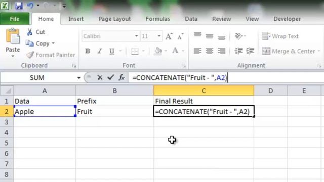 How to Add Prefix Using Functions In Excel смотреть онлайн