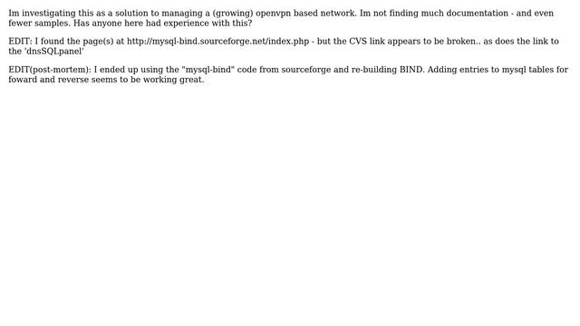 DevOps & SysAdmins: BIND sdb / mysql extension? смотреть онлайн