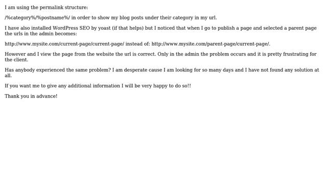 Wordpress: Problem with parent page slug only in WordPress admin смотреть онлайн