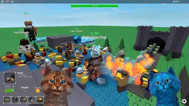 Котик Игроман и Котёнок Лайк в Roblox Tower Deffence! ПОСТРОЙ СУПЕР ЗАЩИТУ смотреть онлайн