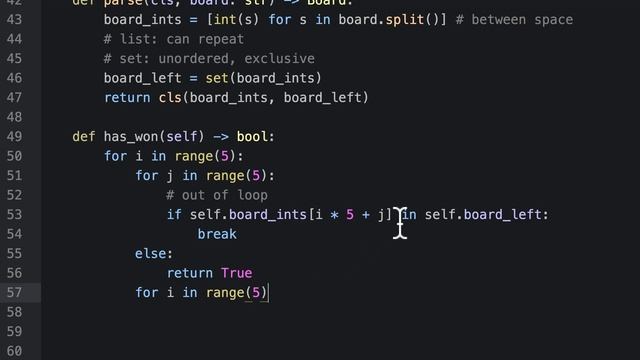 Python Set List Parsing Bingo Board смотреть онлайн