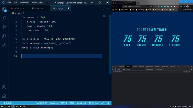 Create A Cool Countdown Timer Using JavaScript | Beginner JS Project смотреть онлайн
