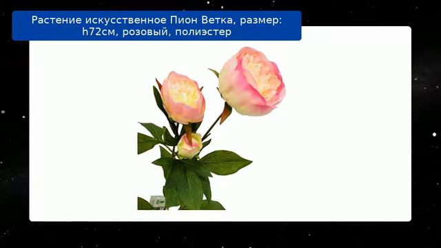 Растение искусственное Пион Ветка, размер: h72см, розовый, полиэстер смотреть онлайн