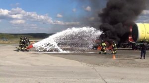 Работа пожарного поезда