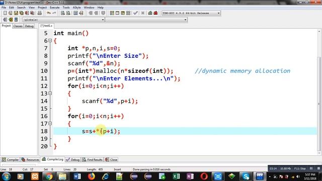 Sum of n elements using dynamic memory allocation in c programming | by Sanjay Gupta смотреть онлайн