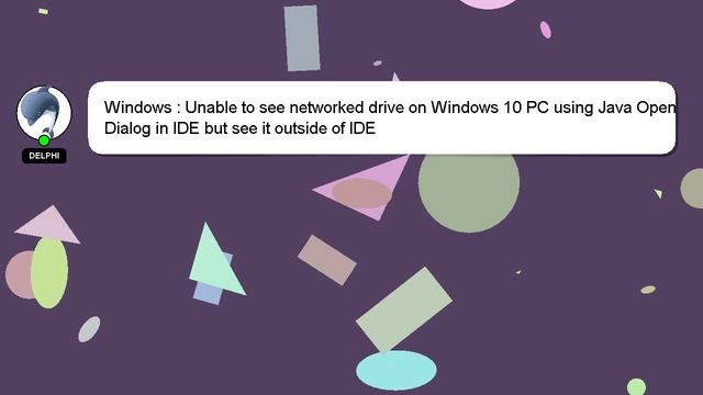 Windows : Unable to see networked drive on Windows 10 PC using Java Open Dialog in IDE but see it o смотреть онлайн