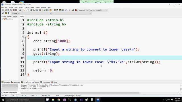C strlwr() function to lowercase смотреть онлайн