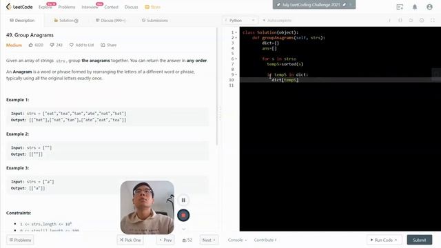 LeetCode 49. Group Anagrams | Hash Table | Sorting | String |Python | FAANG Coding | Top 1% Solutio смотреть онлайн