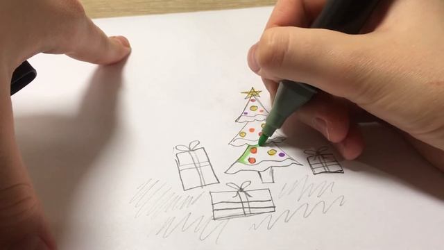 Рисуем ЁЛОЧКУ очень просто ! смотреть онлайн