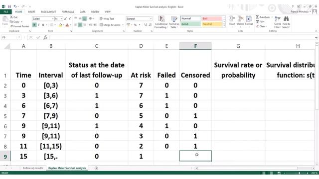 Part2 - Kaplan-Meier survival analyses in Excel - Calculation of the survival function смотреть онлайн