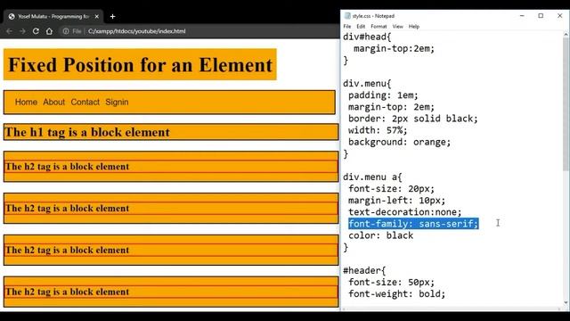 CSS for Beginners #31 Fixed Position an Element in CSS смотреть онлайн