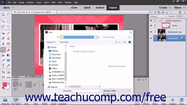 Photoshop Elements 15 Tutorial Loading New Brush Sets Adobe Training смотреть онлайн