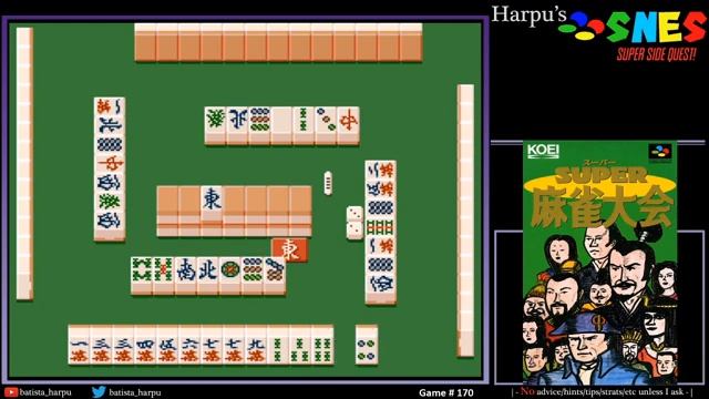 SNES Super Side Quest - Game # 170 - Super Mahjong Taikai [17/25] смотреть онлайн