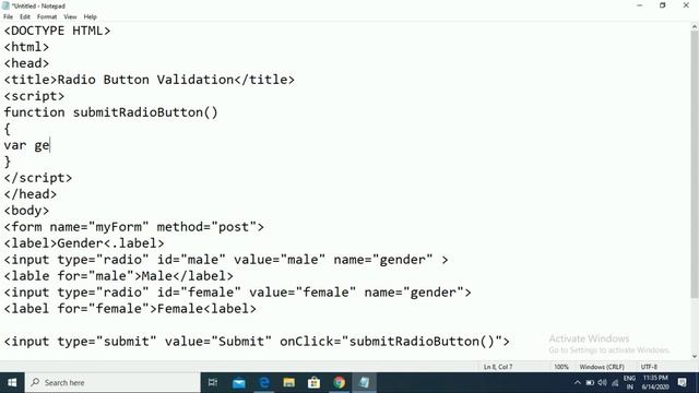 Radio Button Validation in JavaScript | Radio Button In Html смотреть онлайн