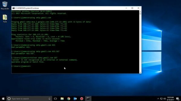 How to ping through a specific port