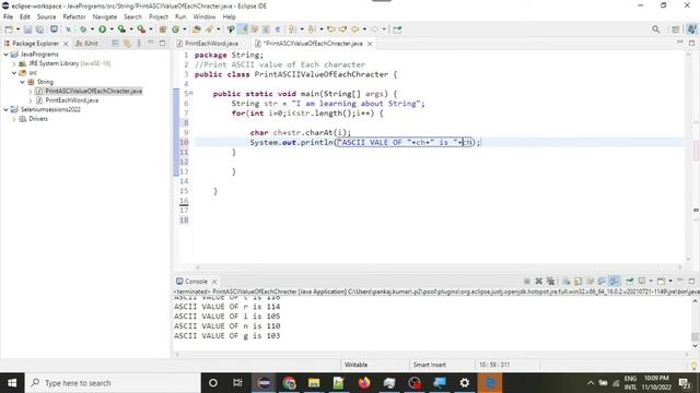 Java Programs:2.Print ASCII Value Of Each Character in String смотреть онлайн