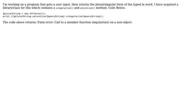 Method Chaining Call to a member function on a non-object смотреть онлайн