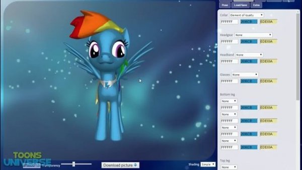 Rainbow Dash 3D Pony Creator MLP Game