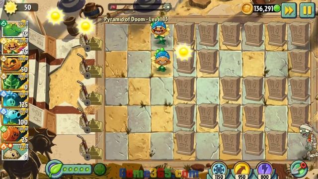 Plants vs Zombies 2 | Pyramid of Doom Level 11-15 (Ancient Egypt) смотреть онлайн