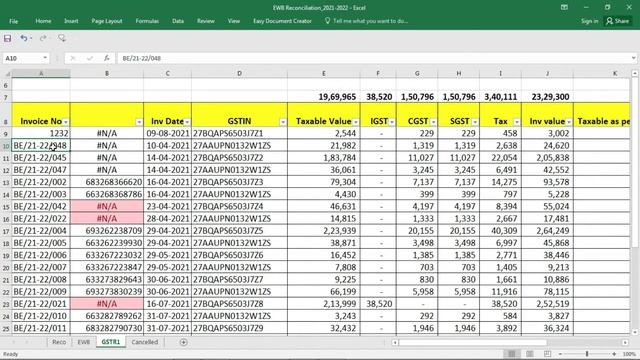 E-Way Bill Reconciliation | E-Way bill Reconciliation in excel | E-Way bill report download смотреть онлайн