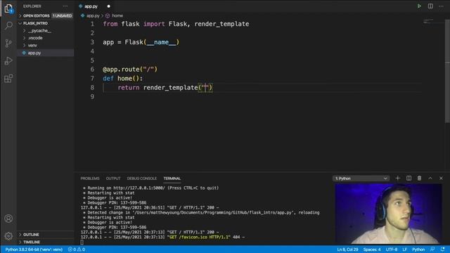 Flask Intro Tutorial - Python Framework смотреть онлайн