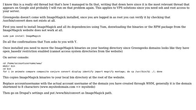 greengeeks drupal install imagemagik 'path /usr/bin/convert' does not exists error смотреть онлайн