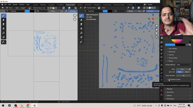 Dot stroke aisa lagaya jata hai | Blender Hindi | Texture Paint | Stroke Dot смотреть онлайн
