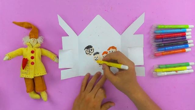 Делаем поделку из бумаги Домик и Семья - рисуем с РыбаКит смотреть онлайн