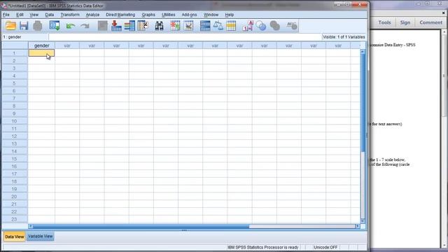 SPSS Questionnaire/Survey Data Entry - Part 1 смотреть онлайн