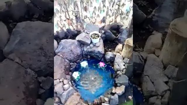 Пруд с фонтаном из колеса своими руками смотреть онлайн