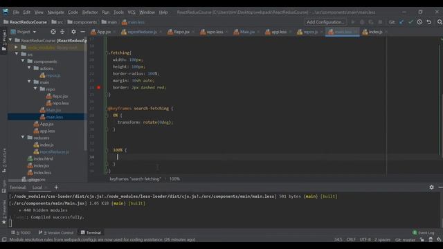 6. React Redux - поиск репозиториев, анимация подгрузки смотреть онлайн