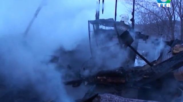 на частном подворье Фокино сгорел сарай с курами и кроликами