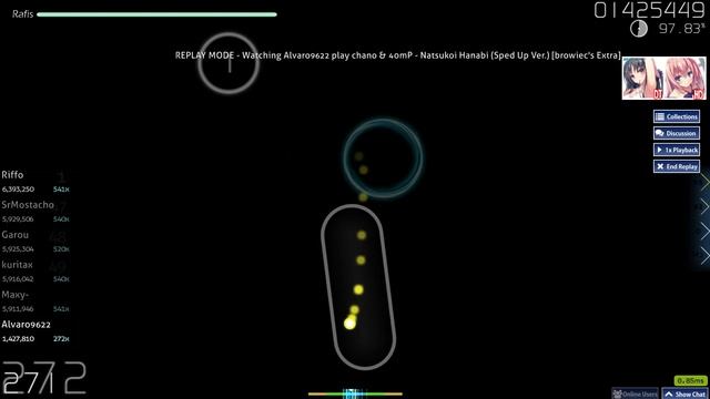 [Osu] Natsukoi Hanabi (Sped Up Ver.) Full Combo 7.38★ 481PP смотреть онлайн