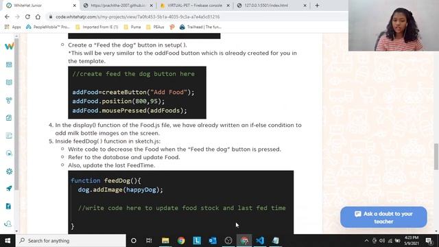 Virtual Pet, Whitehat jr project, Firebase database, Visual Studio code смотреть онлайн