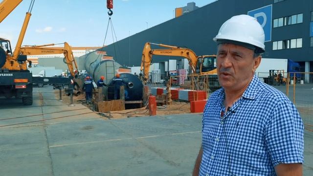 Монтаж второй очереди очистных сооружений на территории ОРПЦ "ФУД СИТИ" смотреть онлайн