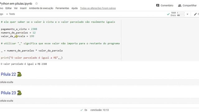 Pílula 21 - utilizando underscore "_" como variável em Python смотреть онлайн