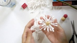 DIY Поделка из бросового материала Цветы из ватных палочек