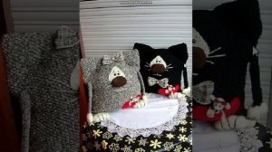 Подушка кот+спицами,как связать котоподушку.Подушка кот.