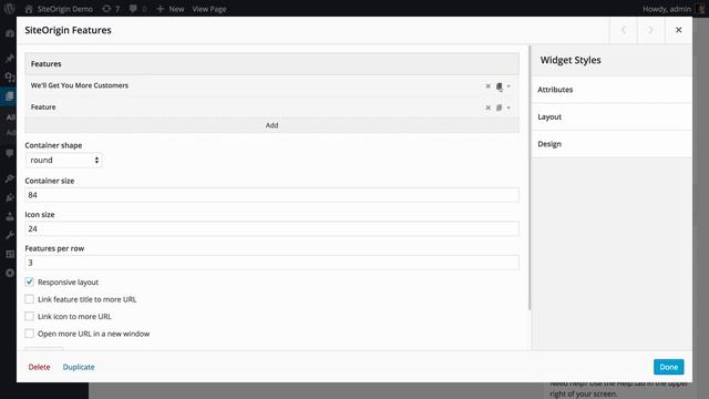 SiteOrigin Features Widget смотреть онлайн