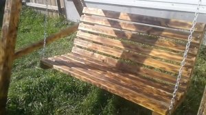 Деревянная качеля из бруса
