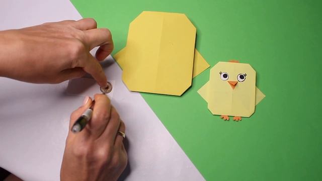DIY Очень простой Оригами Цыплёнок из бумаги Своими руками. Простые поделки из бумаги смотреть онлайн